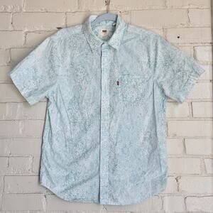 Levi's 100% Cotton Aqua Snow Wash Pattern | Button-Down |  Indie Casual | Size M